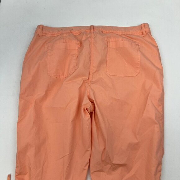 Chico’s Women’s Cropped Pants Orange Sherbet Size XXL Pockets - Picture 6 of 9